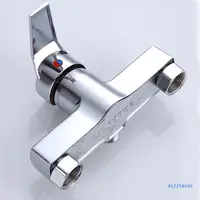 1 pc Bathtub Hot and Cold Mixing Water Faucet Sink Spray Double Shower Head Deck Mounted Basin Mixer Taps Home Improvement 1