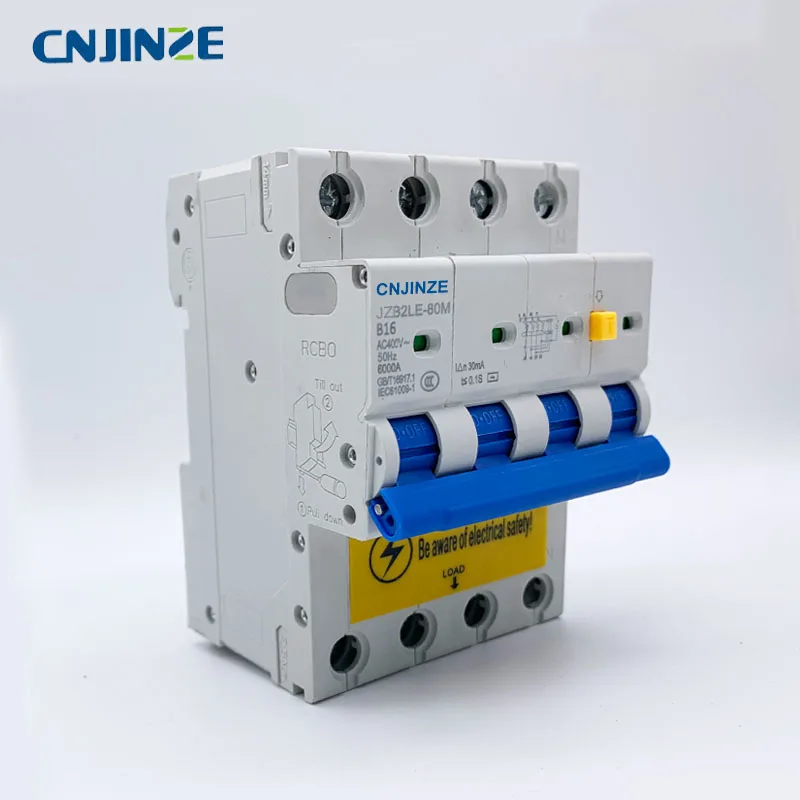 CNJINZE Горячая 3P+ N Resdual выключатель тока с защитой от перегрузки по току RCBO