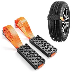 Chaîne antidérapante pour pneus de voiture, 2 pièces, tapis de Traction de boue et de sable, pour camion, SUV, Sedan, voiture automobile 