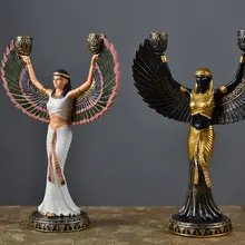 Древний Египетский Бог Isis статуэтку богини смолы ремесла крыло подсвечник Художественная Скульптура домашнее настольное украшение сувениры R2908