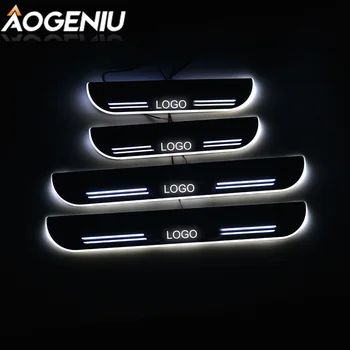 

Led Door Sill Acrylic Customize Compatible For Any Car Logo Scuff Plate Exterior Dynamic Streamer Light Auto Sticker Accessories