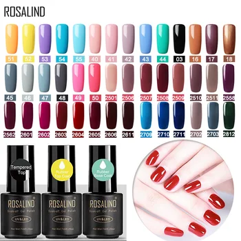 

ROSALIND Gel Nail Polish Gel Varnish hybrid 7ML Soak-Off Vernis Semi Permanent UV Nails Glue All For Manicure Base Coat Gel