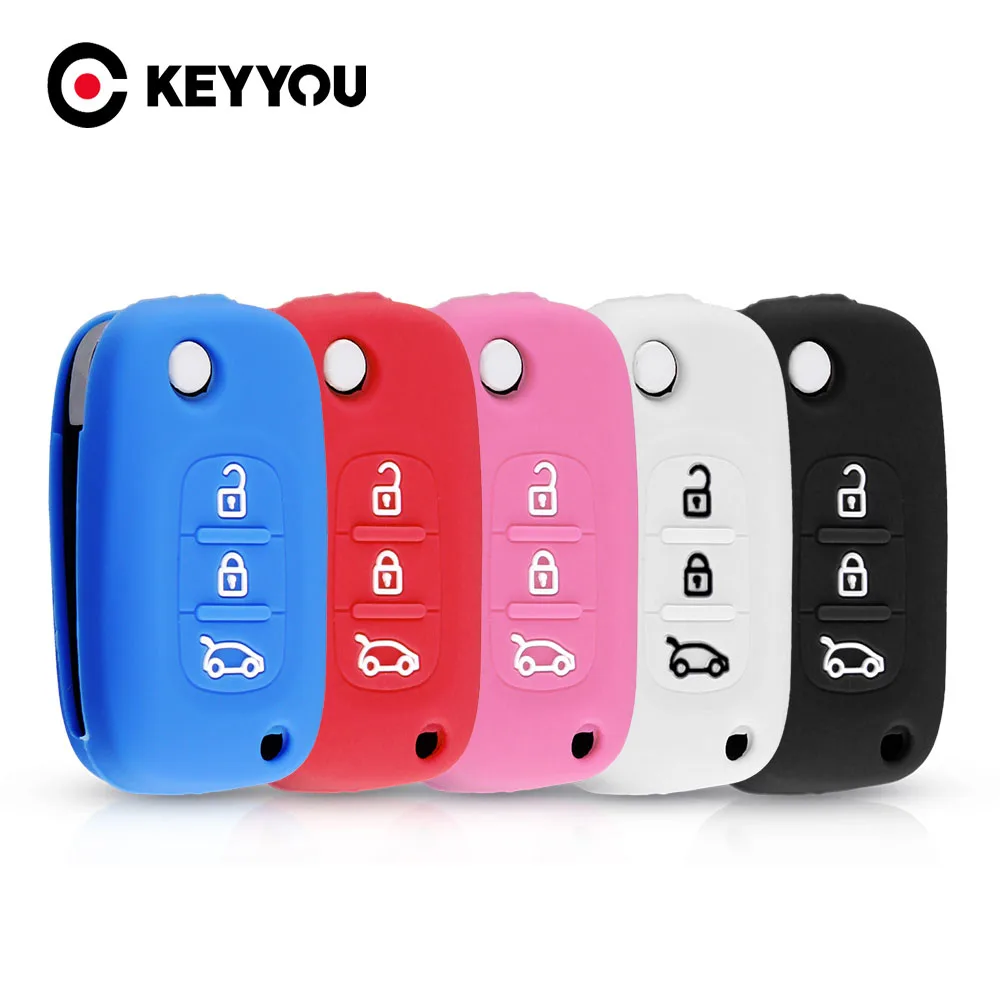 KEYYOU силиконовый чехол для ключей LADA Веста X Ray Калина седан Спорт Renault Fluence Clio Megane