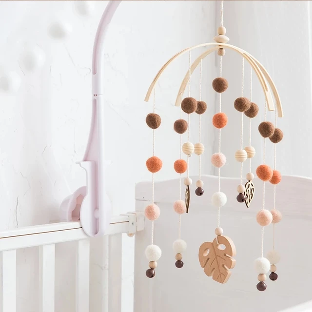 Bite Bites 1set Baby Wooden Hanger Mobile Crib Hanger Frame Bed Bell For Newborn DIY Craft Accessories Baby Toy Children'S Goods 6