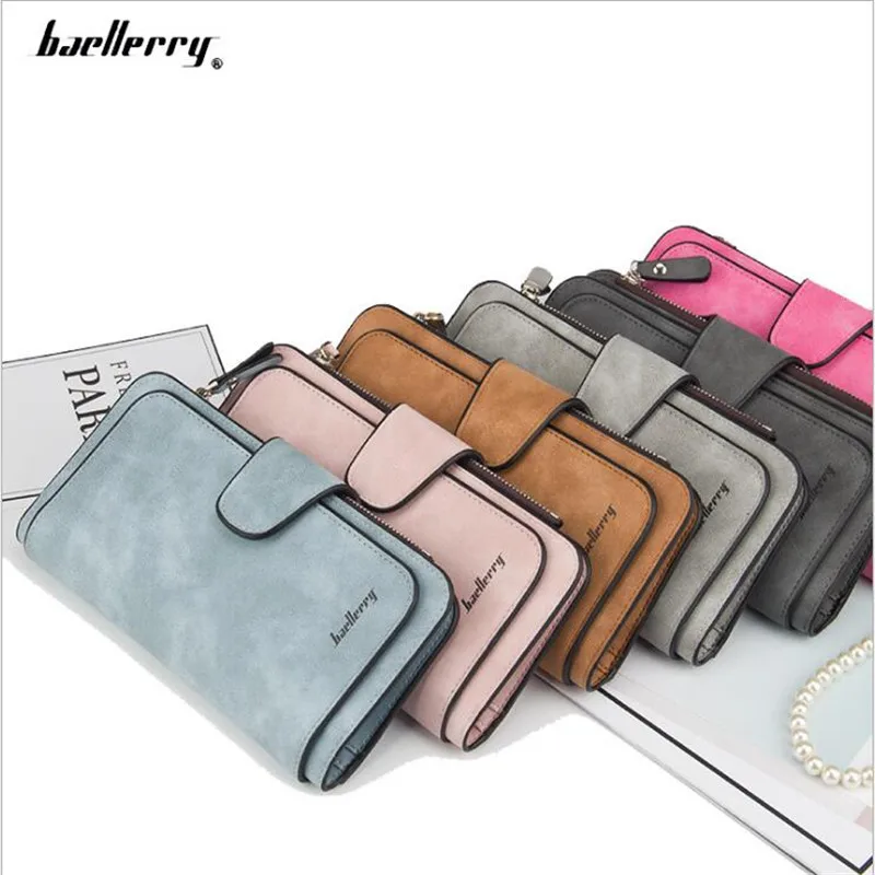 Baellerry Leather Women Wallets Coin Pocket Hasp Card Holder Money Bags Casual Long Ladies Clutch Phone Wallet Women Purse