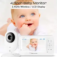 FUERS видео радионяня 4,3 дюймов Беспроводная няня камера с двусторонним разговором для ребенка ночного видения монитор Авто-температура