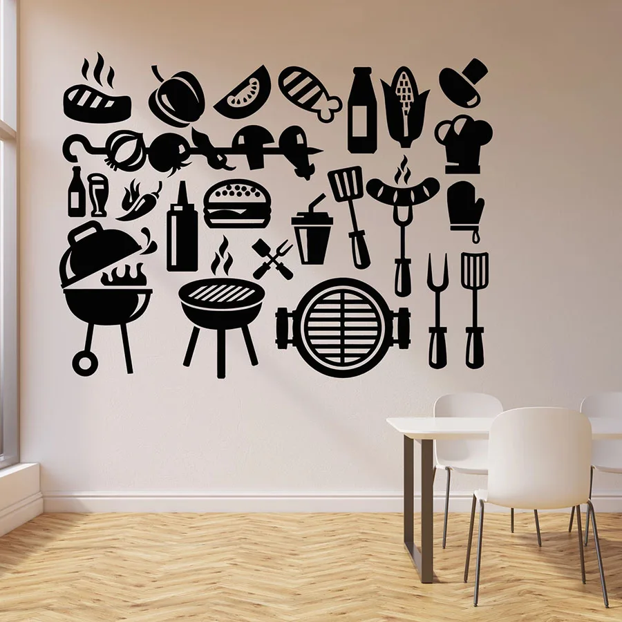 Vinyl Wall Decal Kebab Barbecue Fast Food Tasty Food Restaurant Dining