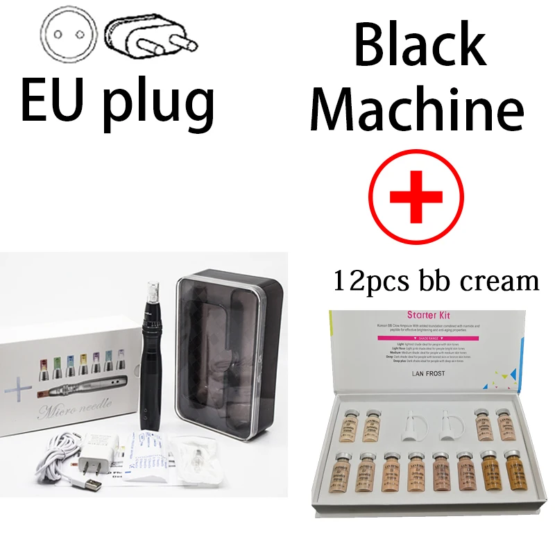 Bb крем, светящийся аппарат, Дерма ручка, микроручка с 8 мл, BB светящийся крем, BB Осветляющий тональный крем, bb крем, устройство для красоты - Цвет: EU plug kit1