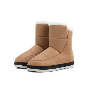 

Fanyuan 2020 New arrival snow boots comfortable flat heel round toe winter ladies shoes ankle boots for woman black