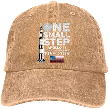 

Men Women Apollo 11 One Small Step Moon Landing Baseball Cap Denim Dad Hat Trucker's Cap