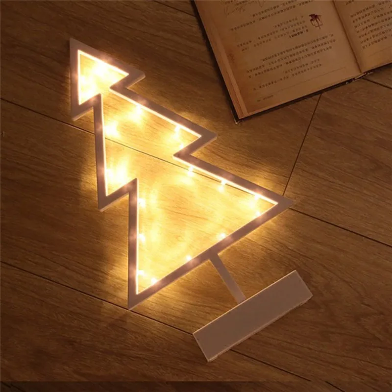 LED Desk Night Light Christmas Tree Love Heart Star Shape Home Decoration