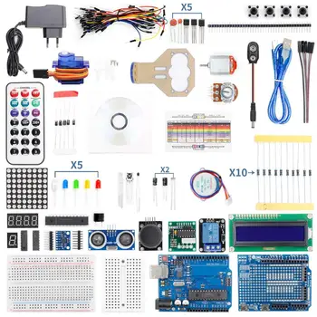 

UNO Project The Most Complete Starter Kit for Arduino UNO R3 Mega2560 Nano with Tutorial / Power Supply / Stepper Motor