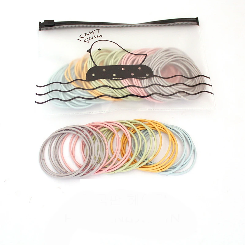 100 teile/beutel 5CM Haar Zubehör Frauen Gummibänder Scrunchies Elastische Haarbänder Mädchen Stirnband Pferdeschwanz Holde Krawatten Gummi für haar – Detail 8