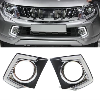 

1 Pair With Auto Dimming Function Car Accessories Power LED Daytime Running Light DRL Lamp For Mitsubishi L200 Triton 2015 2016