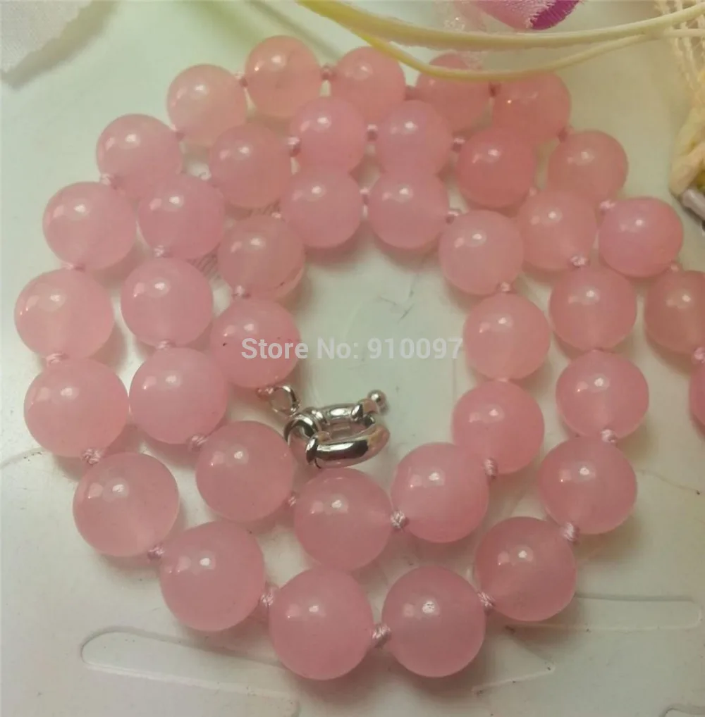 DYY free HH# натуральный 10 мм розовый камень бусы ожерелье 18''