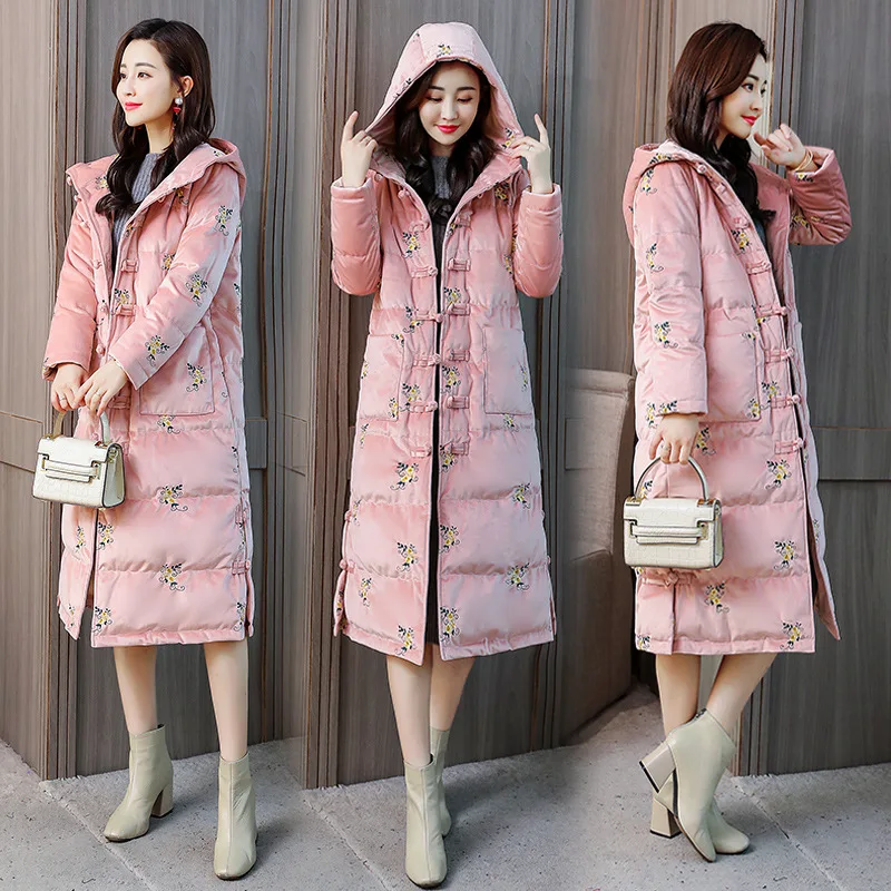 

Simple Cool 2018 Winter Trend Hooded Solid Color Elegant Casual Long Sleeve Mid-length Elegant Slim Fit Cotton Coat