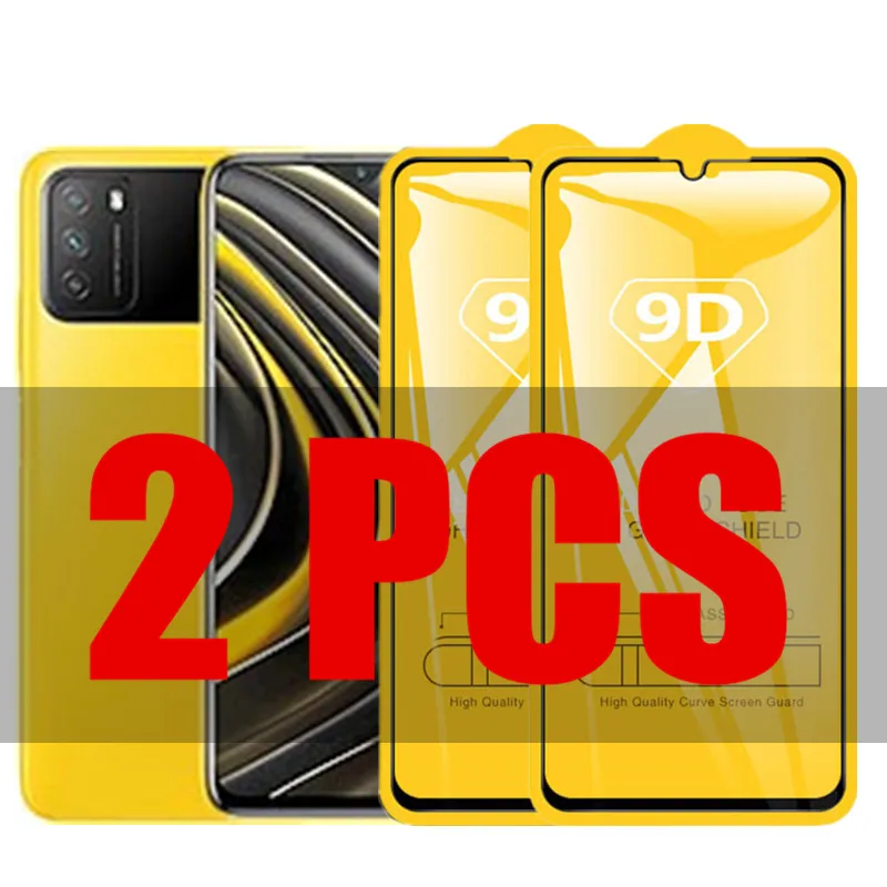 

2Pcs 9D Glass for Xiaomi POCO M3 Protective Glass on the for Xiaomi Pocophone POCO M3 mi pocoM3 Screen Protector Film