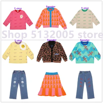 

Pre-sale BE 2020 Autumn and Winter Leopard Print Knitted Cardigan Jacket Children's High-end Western Warm Sweater