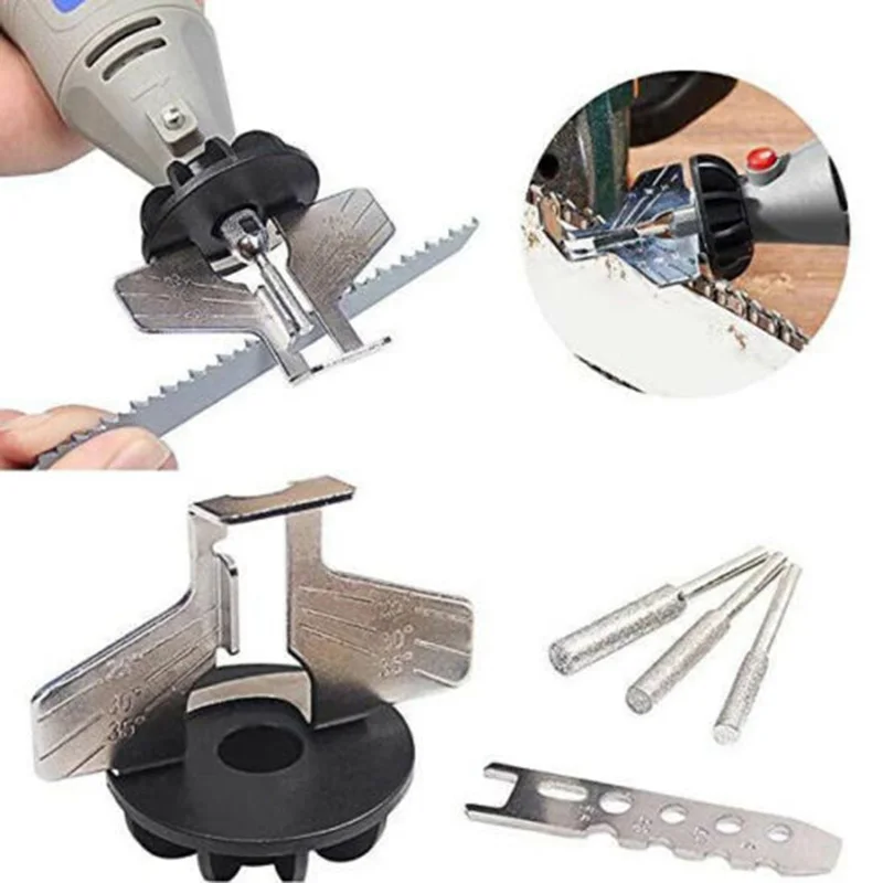 Chain Saw Sharpening Kit Grinding Tool Power Drill Hand Sharpener Garden Accessory JA55