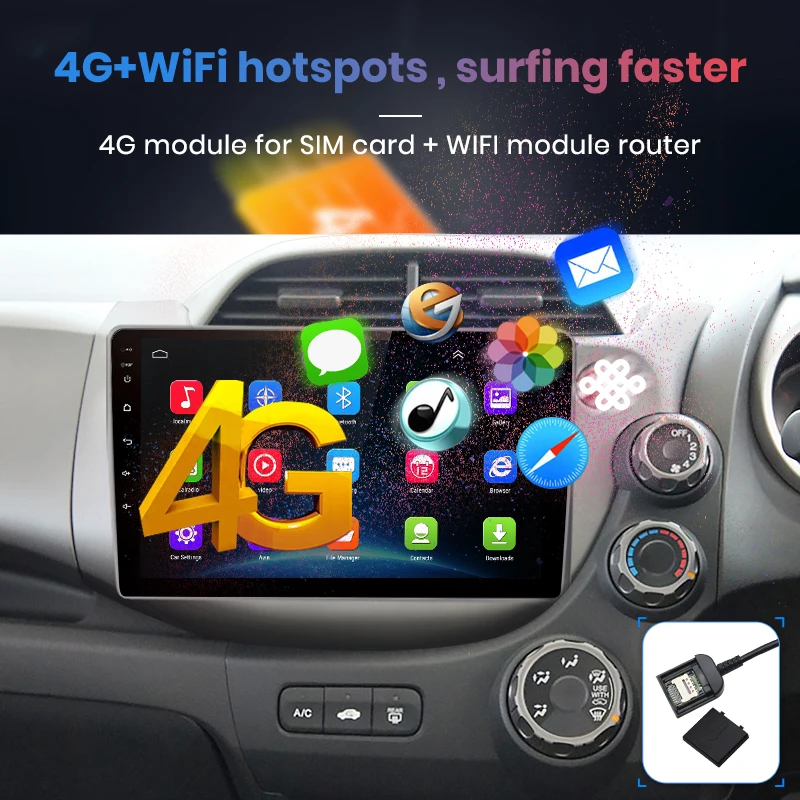 Junsun V1 Android 9,0 2G+ 32G DSP автомобильный Радио Мультимедиа Видео плеер для HONDA FIT JAZZ 2007-2013 навигация gps 2din Авторадио