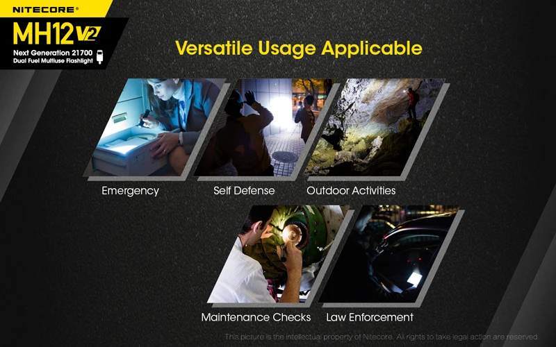 NITECORE MH12 V2 1200 Lumens 21700 Multiuse Flashlight (23)