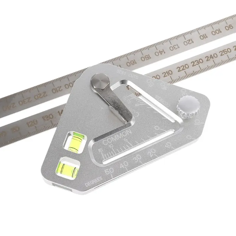 Деревообрабатывающий Scribe линейка Многофункциональный Столярный инструмент угол наклона линейка мм дюймов