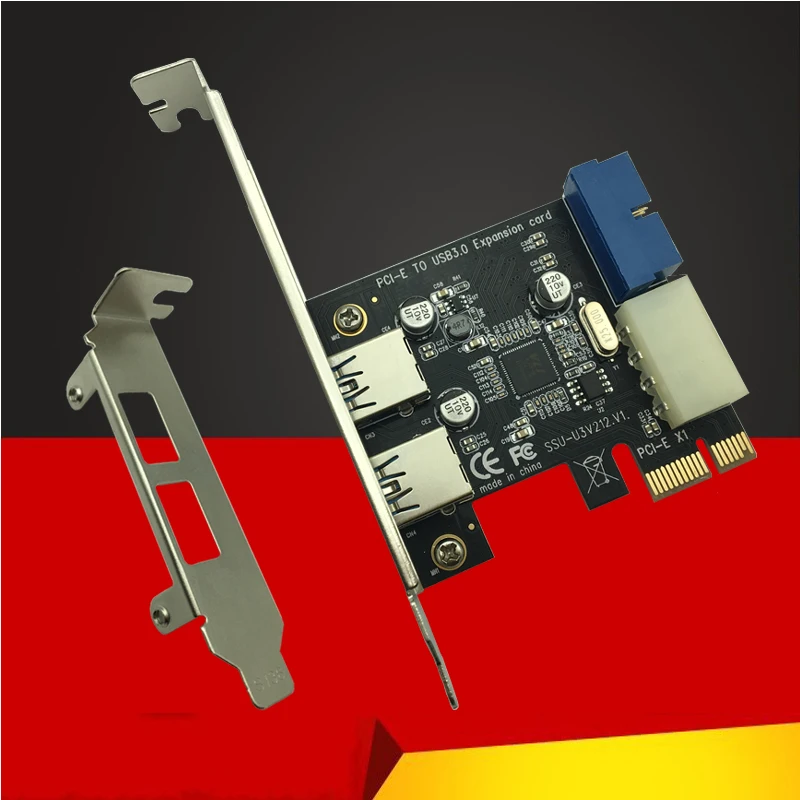 USB 3,0 PCI-E Плата расширения адаптер внешний 2 порта USB3.0 концентратор внутренний 19pin разъем PCI-E карта 4pin IDE разъем питания