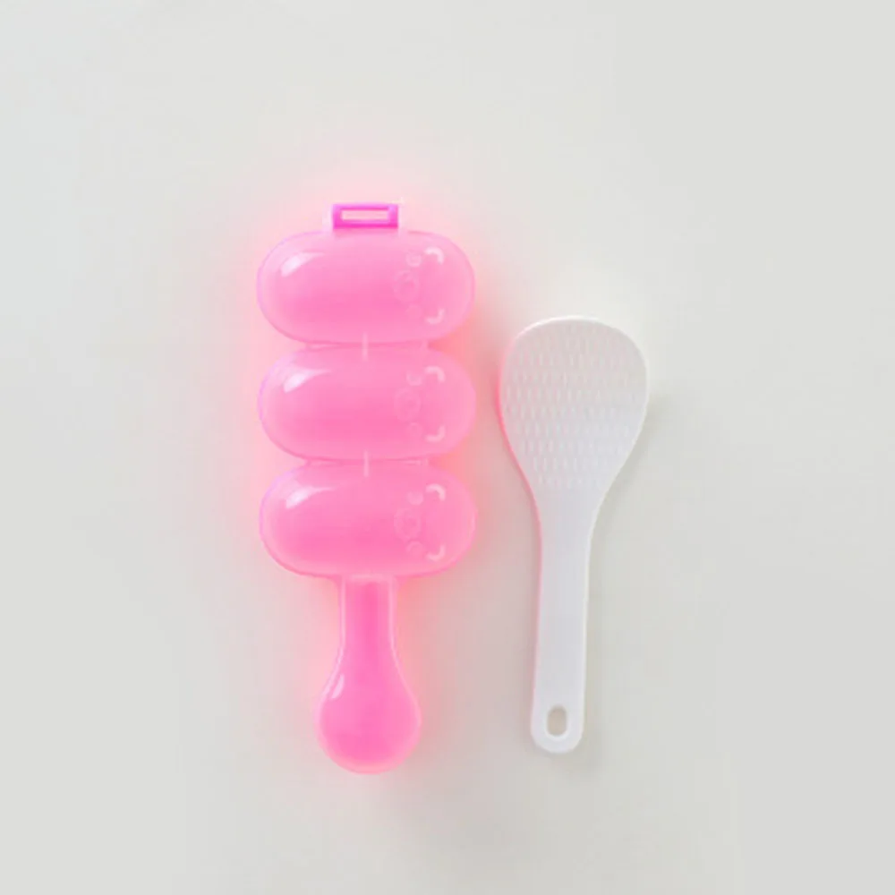 Pink Творческий рисовый пресс-формы шариков, кухонный пресс-формы, рисовый шариковый шейкер, DIY шариковая форма, форма для суши, 1 комплект(ложка+ форма - Цвет: Pink