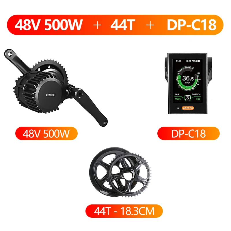 Bafang BBS02B 48V 500W среднемоторный привод преобразования 8fun BBS02 электрическое преобразование велосипедов Наборы DPC18 850C C965, фара для электровелосипеда в Дисплей - Цвет: 44T C18 48V500W