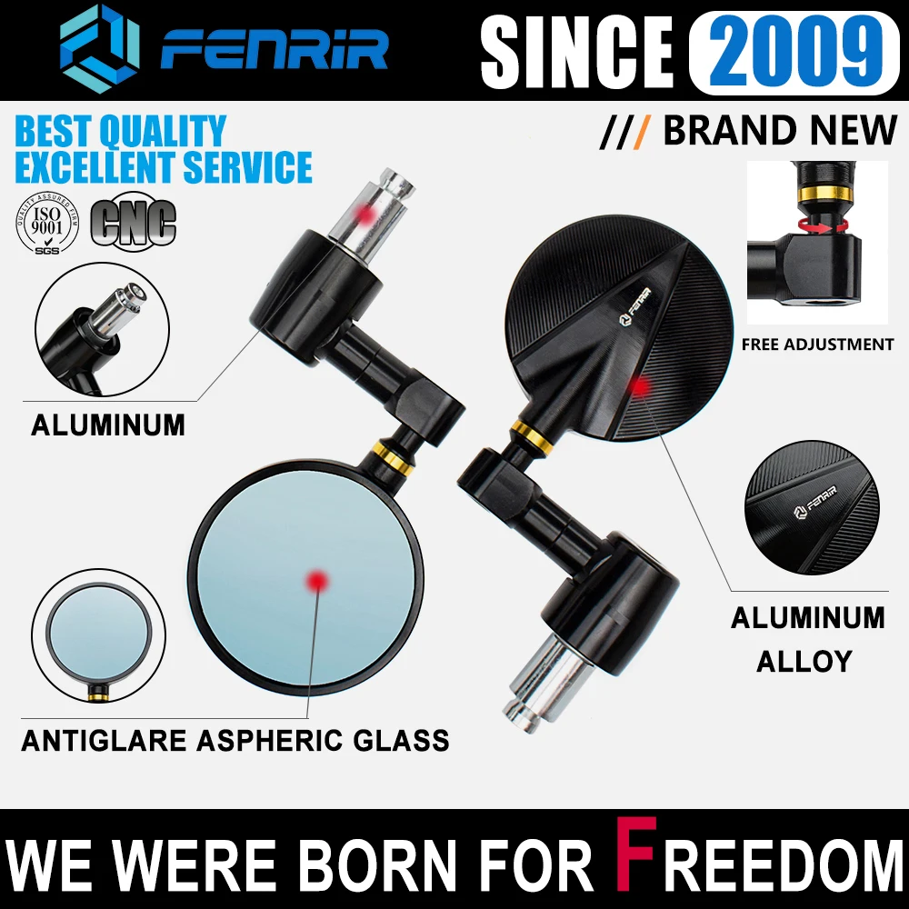 Универсальный CNC Мотоцикл Бар Конец Зеркала Кафе Racer поплавок для Honda Suzuki Kawasaki BMW KTM