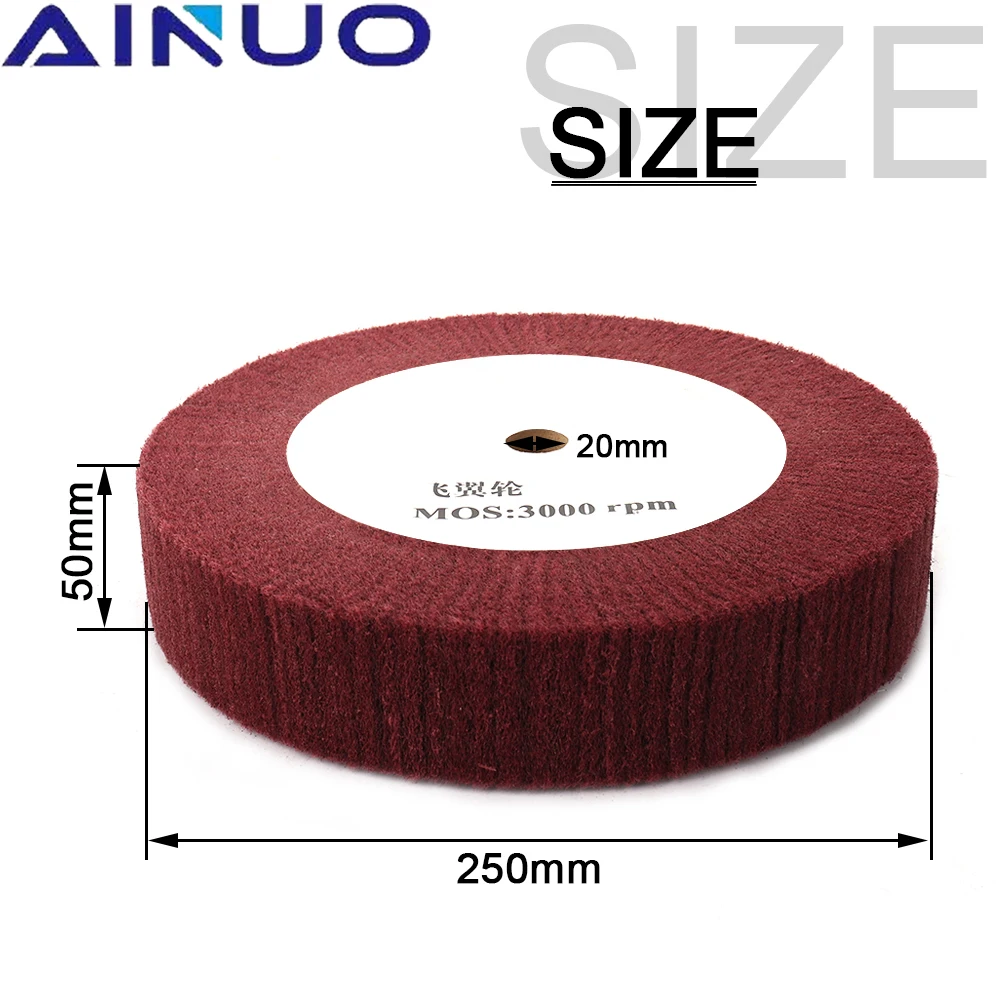 4 ''/5''/6 ''/7''/8 ''/10''/12 ''Vlies schleif scheibe 50mm dicke Poliers cheibe zur Entfernung von Metall rost Holz bearbeitung Polieren – Detail 6