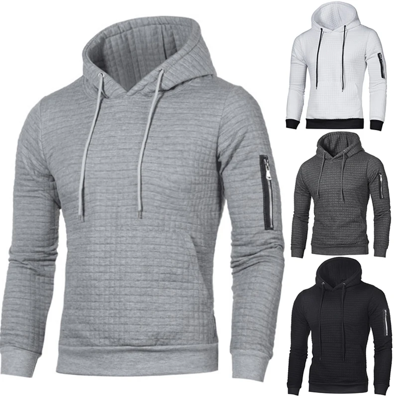 Man Long Sleeve Pullover Outwear Spring Men Solid Casual Sports Plus Size Hoodie Autumn Mens Zipper Sleeve Hoodie Sweatshirt