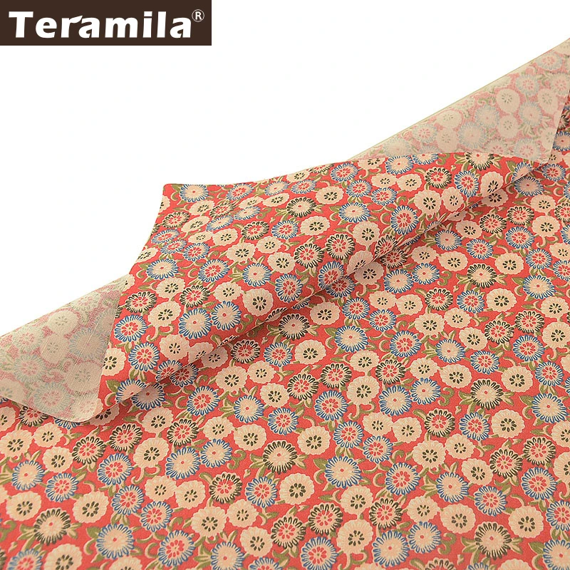 Teramila Red 100% Cotton Poplin Fabric Flower Printing Telas Ankara Tissus Au Metre Stoffen Dress Skirt Cloth Patchwork | Дом и сад