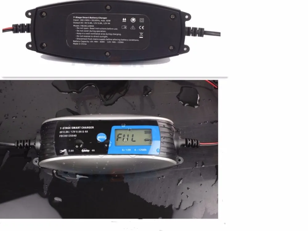 Новинка! Автомобильный Батарея Зарядное устройство 12V 0.8A/4A 6V 0.8A 7-ступенчатая интеллигентая(ый) Батарея-Зарядное устройство для игрушка для автомобилей и мотоциклов
