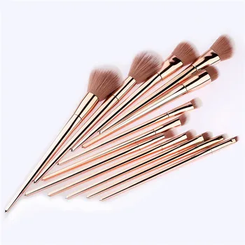 

12pcs Makeup Brushes Set Purple Gold Handle Kwasten Eyebrow Eyeshadow Foundation Concealer Contour Powder Face Brush T12088