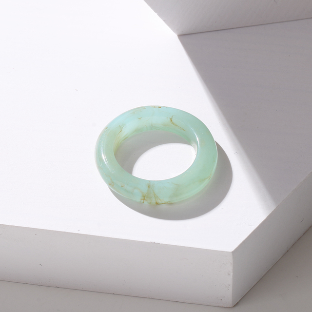 2021 New Transparent Resin Acrylic Rhinestone Colourful Geometric Square Round Rings Set for Women Jewelry Party Gifts
