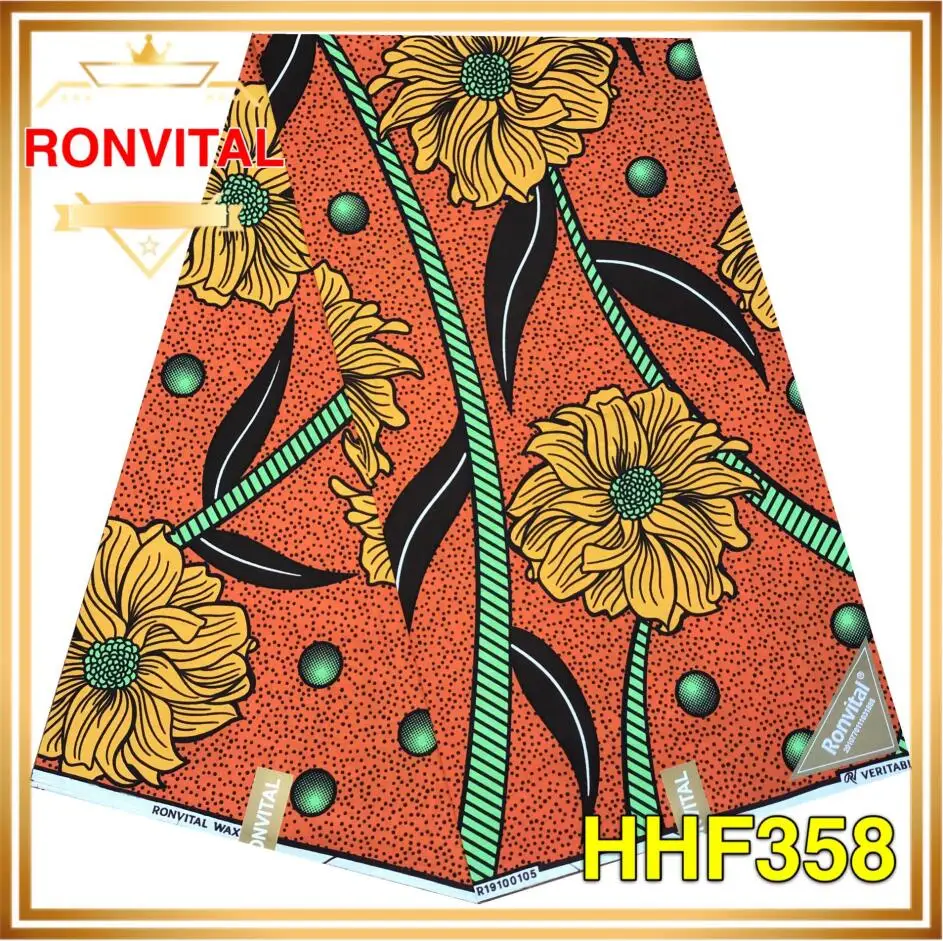 Ткань RONVITAL, восковая Ткань, хлопок, сделай сам, материал Анкара, Ткань 6 ярдов/шт,, Женская ткань