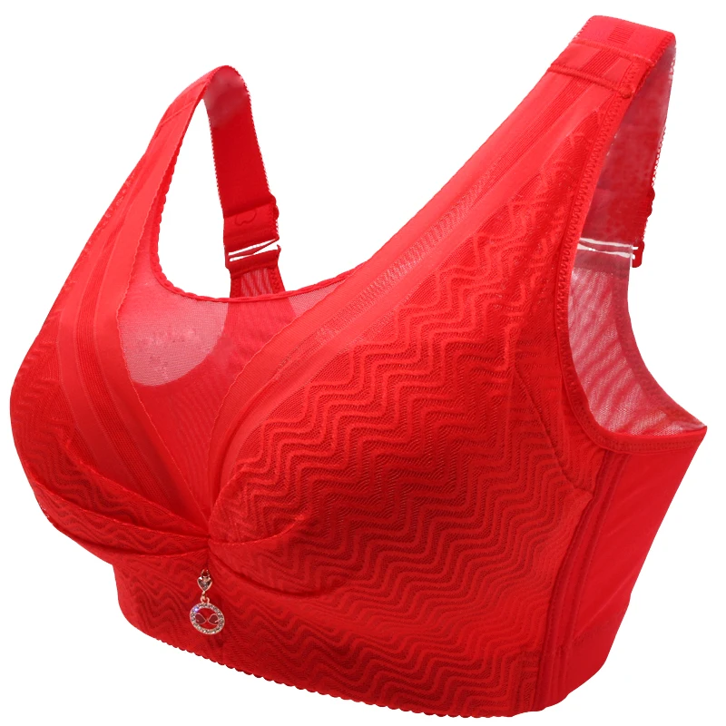 gathered On the Adjustable large size Lace bra Big size, big chest Thin underwear female