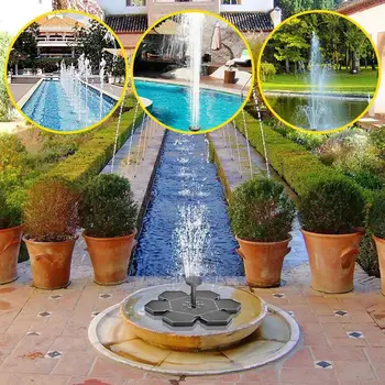 

Solar Fountain Flower Shape Floating Water Fountain Waterfall Pond Work Day&Night For Garden Decoration Fontein Pool Solar D5T7