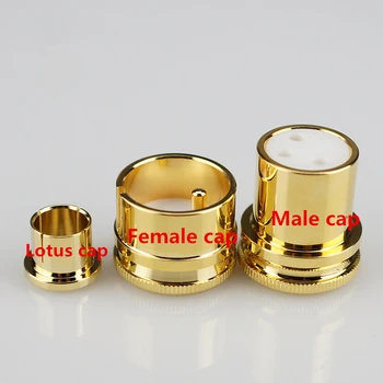 

Protective Cover Gilded Covers Dust Cap Shielded Anti-oxidation for RCA Female/Male Socket Connector 2PCS