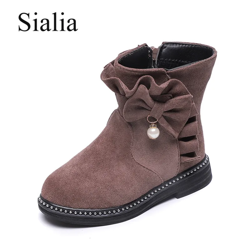 Sialia/зимние ботинки для девушки; детская обувь; детские ботинки; короткие плюшевые теплые зимние сапоги на молнии для девочек; модные детские сапоги menina