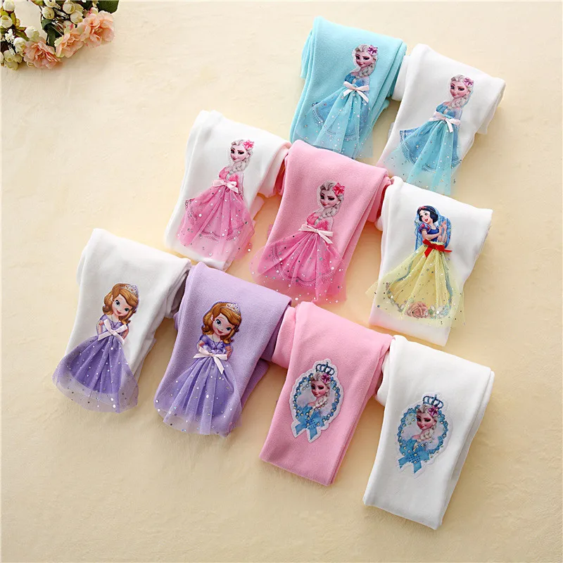 

Baby Girls Elsa Princess Leggings Girl Kids Lace Cartoon Pants Toddler Teen Fall Winter Christmas Trousers Cotton 2019 New 3 5 8