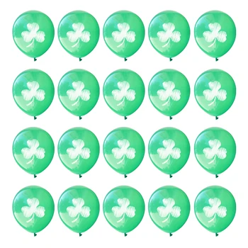 

20Pcs 12 Inches Irish Carnival Clover Balloons Latex Balloon Party Supplies for St. Patricks Day (Green) A30