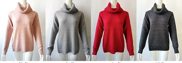 Зимний свитер для женщин 2020 длинный рукав шарф воротник водолазка