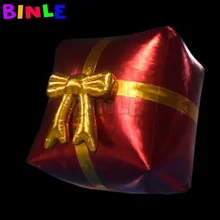 Boîte cadeau gonflable de noël géant brillant, ornement, cadeau de vacances soufflé à l'air pour la publicité 