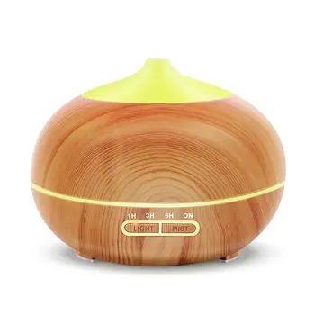 

Wood Grain Remote Control Humidifier 400Ml Household Essential Oil Colorful Fragrance Lamp Ultrasonic Aromatherapy Machine