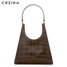CEZIRA, модная сумка из Веганской кожи с узором «крокодиловая кожа», Женская Роскошная сумка на плечо из искусственной кожи, женская сумка-тоут с животным принтом