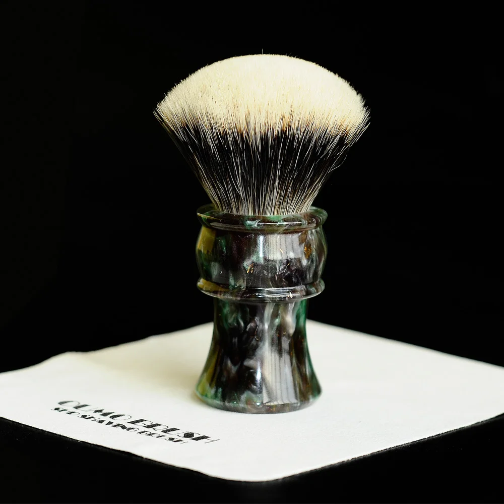 Billig OUMO PINSEL TITAN Kunst rasierpinsel mit SHD HMW silberspitz Mandschurei dachs knoten gel stadt 30MM