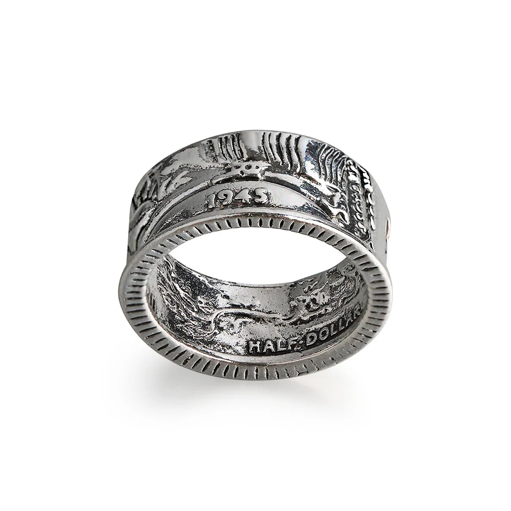 Personality Tibetan Ring Adjustable Silver Metal Vintage Cross Geometric Punk Open Finger Rings for Women Men