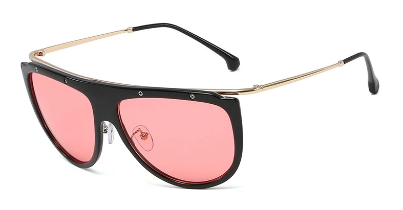 48039 негабаритные очки солнцезащитные очки с заклепками для мужчин и женщин модные очки UV400 - Цвет линз: C3 black red